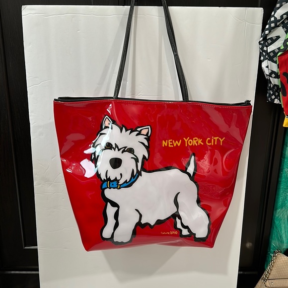 Handbags - Marc Tetro NYC Westie red zippered doggie tote bag🐶❤️